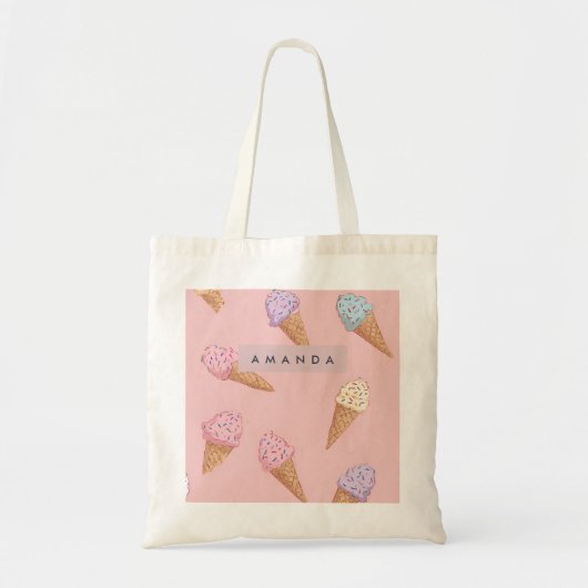 Gepersonaliseerde Schattigee pastelijs Tote Bag (Voorkant)