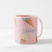 Gepersonaliseerde Schattigee pastelijs Tweekleurige Koffiemok (Voorkant rechts)
