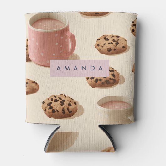Gepersonaliseerde Schattigee pastelkoekjes & melk Blikjeskoeler (Voorkant)