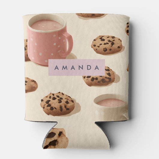 Gepersonaliseerde Schattigee pastelkoekjes & melk Blikjeskoeler (Achterkant)