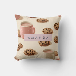 Gepersonaliseerde Schattigee pastelkoekjes & melk Kussen