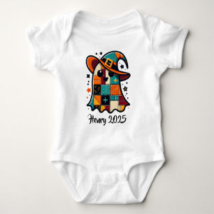 Gepersonaliseerde Schattigee Patchwork Ghost Hallo Romper