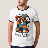 Gepersonaliseerde Schattigee Patchwork Ghost Hallo T-shirt (Voorkant)