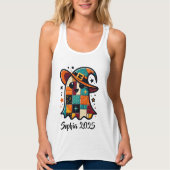 Gepersonaliseerde Schattigee Patchwork Ghost Hallo Tanktop (Voorkant)