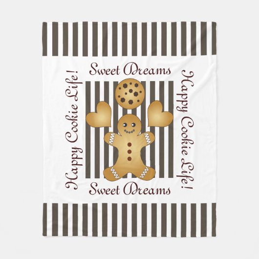 Gepersonaliseerde Schattigee peperkoek Man Cookie  Fleece Deken (Voorkant)