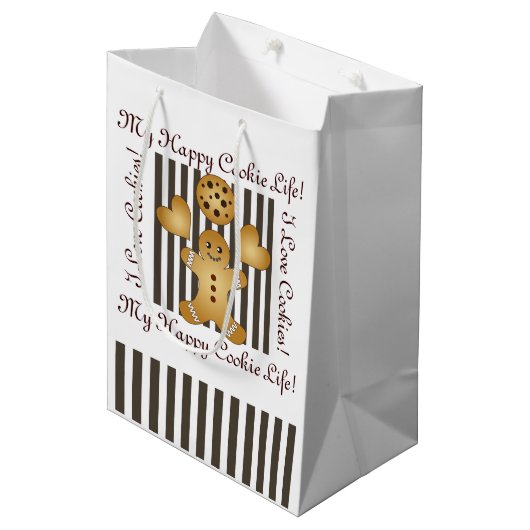 Gepersonaliseerde Schattigee peperkoek Man Cookie  Medium Cadeauzakje (Voorkant Gekanteld)