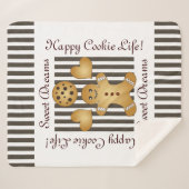 Gepersonaliseerde Schattigee peperkoek Man Cookie  Sherpa Deken (Voorkant (horizontaal))