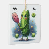 Gepersonaliseerde Schattigee pickleball speler Keramisch Ornament (Rechts)