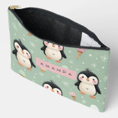 Gepersonaliseerde Schattigee pinguïn & ijs patroon Etui (Open)