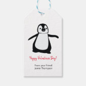 Gepersonaliseerde Schattigee Pinguïn Vriend Kind V Cadeaulabel (Voorkant)