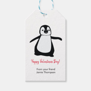Gepersonaliseerde Schattigee Pinguïn Vriend Kind V Cadeaulabel