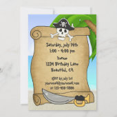 Gepersonaliseerde Schattigee Pirate Boy's Beach Ve Kaart (Achterkant)