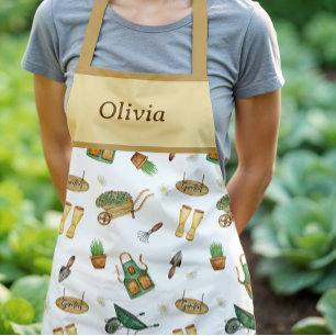 Gepersonaliseerde Schattigee Plant Patroon Tuinier Schort