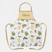 Gepersonaliseerde Schattigee Plant Patroon Tuinier Schort (Voorkant)