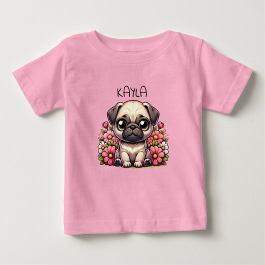 Gepersonaliseerde Schattigee Pug Puppy Dog (Voorkant)