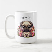 Gepersonaliseerde Schattigee Pug Puppy Dog Koffiemok (Links)
