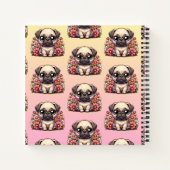 Gepersonaliseerde Schattigee Pug Puppy Dog Notitieboek (Achterkant)