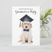 Gepersonaliseerde Schattigee Puppy Dog Afstuderen  Kaart (Staand voorkant)