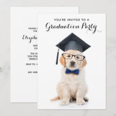 Gepersonaliseerde Schattigee Puppy Dog Afstuderen  Kaart (Voorkant / Achterkant)