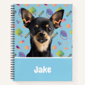 Gepersonaliseerde Schattigee Puppy Dog Pattern Not Notitieboek (Voorkant)