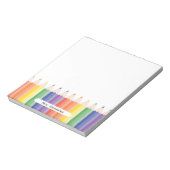 Gepersonaliseerde Schattigee Rainbow Teacher Waard Notitieblok (Linkerzijde)