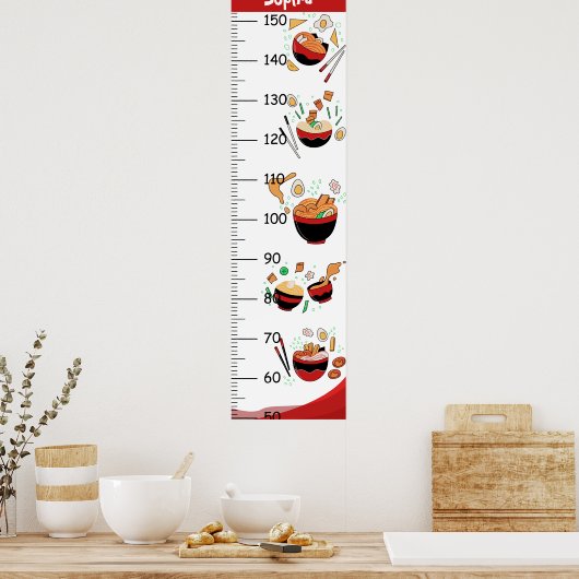 Gepersonaliseerde Schattigee Ramen Groei Grafiek Poster (Keuken)