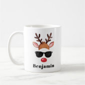 Gepersonaliseerde Schattigee Rendier Boy Christmas Koffiemok (Links)