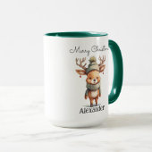 Gepersonaliseerde Schattigee Rendier Waterverf Ker Mok (Voorkant rechts)