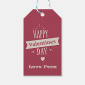 Gepersonaliseerde Schattigee Retro Happy Valentijn Cadeaulabel (Voorkant)