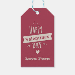 Gepersonaliseerde Schattigee Retro Happy Valentijn Cadeaulabel