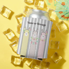 Gepersonaliseerde Schattigee Retro Kleurrijke Lama Blikjeskoeler