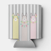 Gepersonaliseerde Schattigee Retro Kleurrijke Lama Blikjeskoeler (Achterkant)