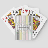 Gepersonaliseerde Schattigee Retro Kleurrijke Lama Pokerkaarten (Achterkant)