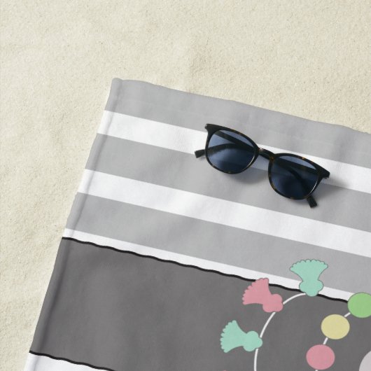 Gepersonaliseerde Schattigee Retro Kleurrijke Lama Strandlaken (In situ)