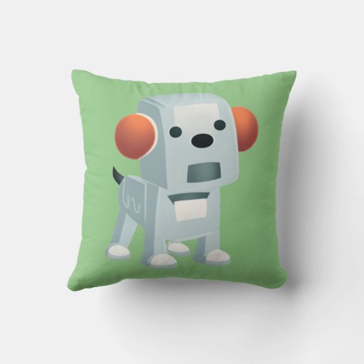 Gepersonaliseerde Schattigee Robot Toaster Puppy D Kussen (Achterkant)