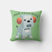 Gepersonaliseerde Schattigee Robot Toaster Puppy D Kussen (Voorkant)