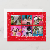 Gepersonaliseerde Schattigee rode stijlvolle harte Briefkaart (Voorkant / Achterkant)