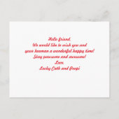 Gepersonaliseerde Schattigee rode stijlvolle harte Briefkaart (Achterkant)