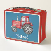 Gepersonaliseerde Schattigee Rode Tractor Boerderi (Achterkant)