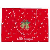 Gepersonaliseerde Schattigee rode vrolijke kerst J Groot Cadeauzakje (Achterkant)