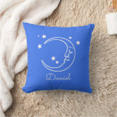 Gepersonaliseerde Schattigee Royal Blue Moon Stars Kussen (Deken)