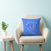 Gepersonaliseerde Schattigee Royal Blue Moon Stars Kussen (Stoel)