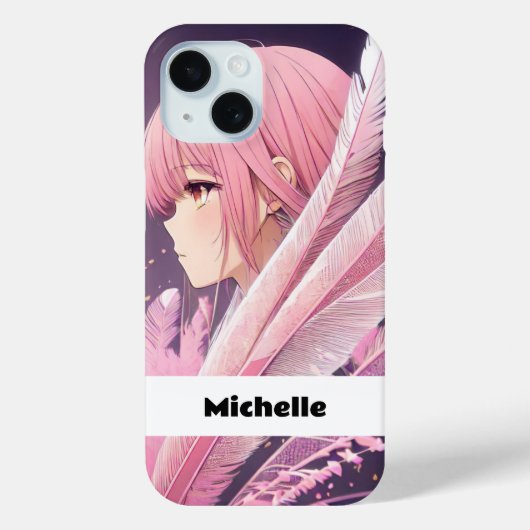 Gepersonaliseerde Schattigee Roze Anime Meisje iPh Case-Mate iPhone Case (Achterkant)