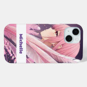 Gepersonaliseerde Schattigee Roze Anime Meisje iPh Case-Mate iPhone Case (Achterkant (horizontaal))