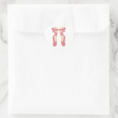 Gepersonaliseerde Schattigee roze balletpointschoe Hart Sticker (Tas)