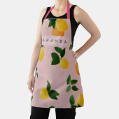 Gepersonaliseerde Schattigee Roze Citroenvruchten  Schort (Insitu)