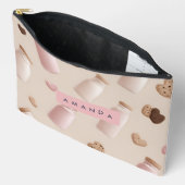 Gepersonaliseerde Schattigee Roze Cookie en Aardbe Etui (Open)