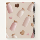 Gepersonaliseerde Schattigee Roze Cookie en Aardbe Notitieboek (Achterkant)