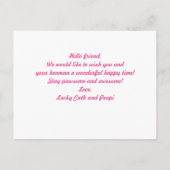 Gepersonaliseerde Schattigee roze harten foto Mode Briefkaart (Achterkant)