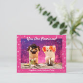 Gepersonaliseerde Schattigee roze harten foto Mode Briefkaart (Staand voorkant)